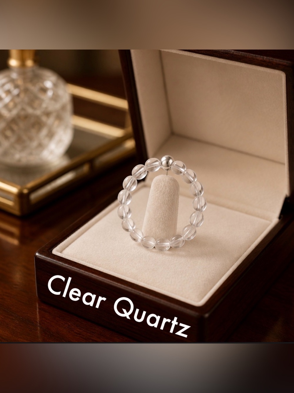 Clear Quartz Beaded Ring - Crystal